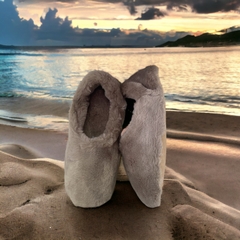 DÉP LÔNG MANG TRONG NHÀ XÁM.