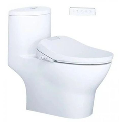 Bàn cầu 1 khối Caesar CD1375 (không nắp) + Nắp rửa TAF610H