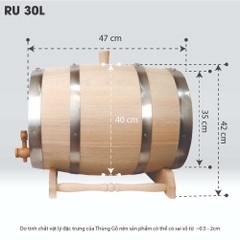 Thùng Gỗ Sồi Nhập Khẩu Nga D.CHEERY 30L