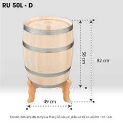 Thùng Gỗ Sồi Nhập Khẩu Nga D.CHEERY 50L