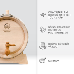 Thùng Gỗ Sồi Nhập Khẩu Nga D.CHEERY 10L