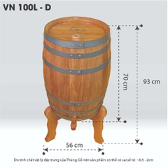 Thùng Gỗ Sồi D.CHEERY 100L