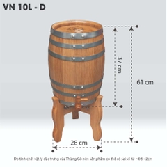 Thùng Gỗ Sồi D.CHEERY 10L