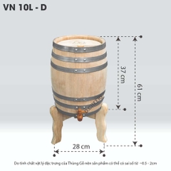 Thùng Gỗ Sồi D.CHEERY 10L