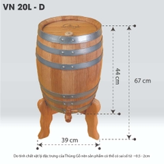 Thùng Gỗ Sồi D.CHEERY 20L