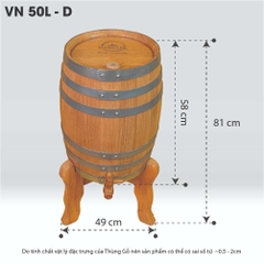 Thùng Gỗ Sồi D.CHEERY 50L