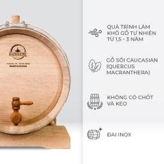 Thùng Gỗ Sồi Nhập Khẩu D.CHEERY 20L - Quà tặng thùng 225L NK