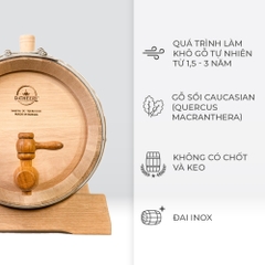 Thùng Gỗ Sồi Nhập Khẩu D.CHEERY 5L - Quà tặng thùng 100L NK