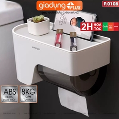 Hộp Đựng Giấy Vệ Sinh Dán Tường Nhựa ABS Tích Hợp Ngăn Đựng Đồ Đa Năng ShuangQuing (SQ-0108) - gia dụng plus