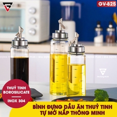 Chai Dầu Ăn Thuỷ Tinh Tự Mở Nắp Thông Minh, Vòi Chống Rò Rỉ INOX 304 Cao Cấp | KUAKE - gia dụng plus