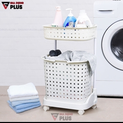 Giỏ Đựng Quần Áo Bẩn Nhiều Tầng, Có Bánh Xe Đẩy Cao Cấp Cho Phòng Tắm Gọn Gàng - gia dụng plus