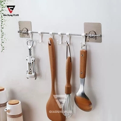 Thanh 6 Móc Treo Nhựa Dán Tường Đa Năng Cho Phòng Tắm, Phòng Bếp ShuangQing (SQ-0126) - Gia Dụng Plus