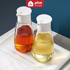 Lọ đựng dầu ăn, nước mắm mini 220ml cầm tay bằng thuỷ tinh borosilicate cao cấp - JIANXIA