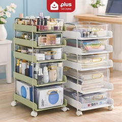 Kệ Để Đồ Nhiều Tầng Có Bánh Xe, Kệ Đẩy Đa Năng Nhiều Ngăn, Kệ Đựng Mỹ Phẩm – Văn Phòng Phẩm – Đồ Ăn