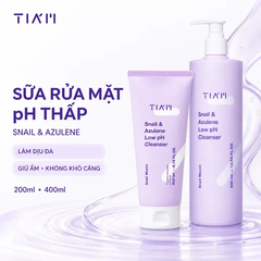 Sữa Rửa Mặt Tia'm Ốc Sên Làm Dịu & Phục Hồi Da Snail & Azulene Low pH Cleanser