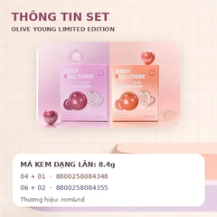 Set Má Kem Và Bắt Sáng Romand Juicy Roll Cheek (Olive Young Limited Edition) (HSD 02/2028)
