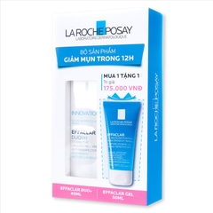 Bộ Sản Phẩm Giảm Mụn Trong 12h La Roche-Posay (Gel Rửa Mặt Effaclar Gel 50ml + Kem Dưỡng Effaclar Duo+ 40ml)