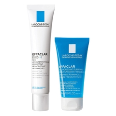 Bộ Sản Phẩm Giảm Mụn Trong 12h La Roche-Posay (Gel Rửa Mặt Effaclar Gel 50ml + Kem Dưỡng Effaclar Duo+ 40ml)