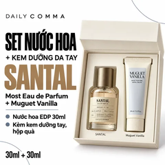 Set Nước Hoa Daily Comma Santal EDP 30ml + Kem Dưỡng Da Tay Daily Comma Muguet Vanilla 30ml