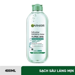 Nước Tẩy Trang Hỗ Trợ Tế Bào Da Chết Garnier Micellar Exfolliating Water 1% PHA+AHA 400ml
