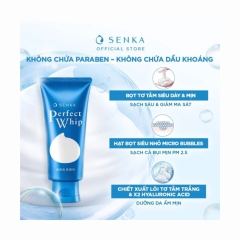 Sữa Rửa Mặt Senka Perfect Whip Chiết Xuất Tơ Tằm Trắng