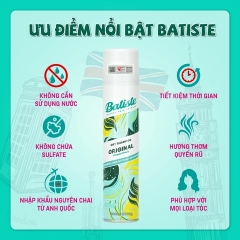 Dầu gội khô Batiste Dry Shampoo Original Hương Chanh Cổ Điển