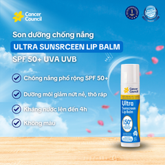 Son Dưỡng Môi Chống Nắng Cancer Council Ultra Sunscreen Lip Balm SPF50+ 4g