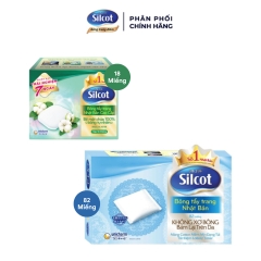 [Combo]  Combo 2 Bông Tẩy Trang Silcot Nhật Bản Xanh Da Trời 82 Miếng + Silcot Nhật Bản Xanh Lá 18 Miếng