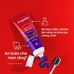 Kem Đánh Răng Công Nghệ Sắc Tím Trắng Sáng Colgate Optic White Purple 100g