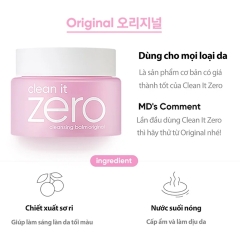 Sáp Tẩy Trang Banila Co Clean It Zero Cleansing Balm Original (Mẫu Mới) (Nhập Khẩu) - 100ml