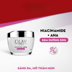 Kem Dưỡng Ẩm Sáng Da, Mờ Thâm Mụn Olay Luminous Niacinamide AHA 50g