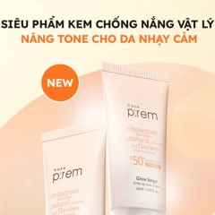 Kem Chống Nắng Nâng Tone Make P:rem Glow Beige Tone Up Sun Cream SPF50+ PA++++ 50ml