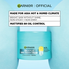 Kem Dưỡng Kiềm Dầu Garnier Salicylic Dry Touch Cream 30ml (Xanh)