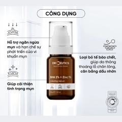 Serum Giảm Mụn, Giảm Tiết Dầu DrCeutics BHA BHA 2% + ZinC 1% Clearing 40g