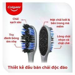 Bộ 2 Bàn Chải Đánh Răng Lông Chải Xoắn Kép Phủ Than Colgate 360 Charcoal Spiral
