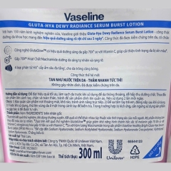 Dưỡng Thể Vaseline Sáng Da Ban Đêm Gluta-Hya Serum Burst Lotion Dewy Radiance 70X (Hồng) 300ml (Mẫu Mới)