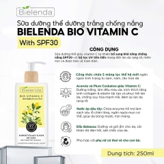 Sữa Dưỡng Thể Bielenda Bio Vitamin C Moisturizing UV Protective Body Milk With SPF30 250ml