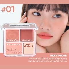 Bảng Má Hồng Và Bắt Sáng 4 Ô Judydoll Blush & Highlight Palette 9g