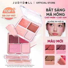 Bảng Má Hồng Và Bắt Sáng 4 Ô Judydoll Blush & Highlight Palette 9g