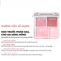 Bảng Má Hồng Và Bắt Sáng 4 Ô Judydoll Blush & Highlight Palette 9g