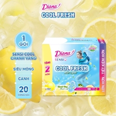 Băng Vệ Sinh Diana Sensi Cool Fresh Mát Dịu Siêu Mỏng Cánh 23cm (Ban Ngày) (Chanh Vàng)