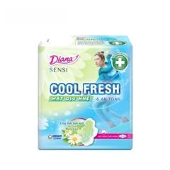 Băng Vệ Sinh Diana Sensi Cool Fresh Mát Dịu Siêu Mỏng Cánh 23cm (Ban Ngày) (Hoa Cúc)