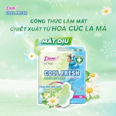 Băng Vệ Sinh Diana Sensi Cool Fresh Mát Dịu Siêu Mỏng Cánh 23cm (Ban Ngày) (Hoa Cúc)