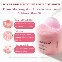 Pad Dưỡng Sáng, Dưỡng Ẩm, Săn Chắc Da Medicube PDRN Pink Collagen Toning Gel Toner Pad (120ml) (70 Miếng)