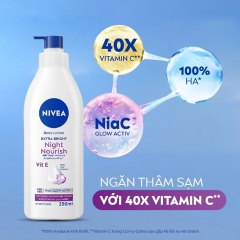 Sữa Dưỡng Thể Nivea Làm Sáng & Săn Chắc Da Ban Đêm Extra Bright Night Nourish (Tím)