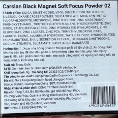 Phấn Phủ Nén Carslan 2.0 Black Magnet Soft Focus Powder 8g (Vỏ Trắng) - 02 Siêu Kiềm Dầu