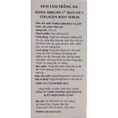 Kem Làm Trắng Da Alpha Arbutin 5+ Plus Vit C Collagen Body Serum 500ml