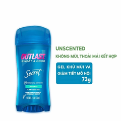 Lăn Khử Mùi Dạng Gel Secret Outlast PH Balancing Minerals 72H Clear Gel 73g (Nhập Khẩu Mỹ)