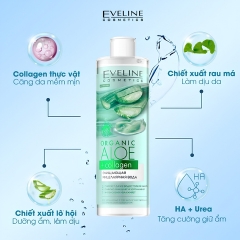 Nước Tẩy Trang Eveline Organic Aloe+Collagen Micellar Water 500ml