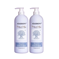 Cặp Gội Xả 2 Trong 1 Kiềm Dầu Và Trị Gàu Biotin & Collagen Pasiori Voudioty 500ml (Tím)